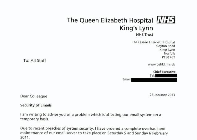 fake nhs letter template